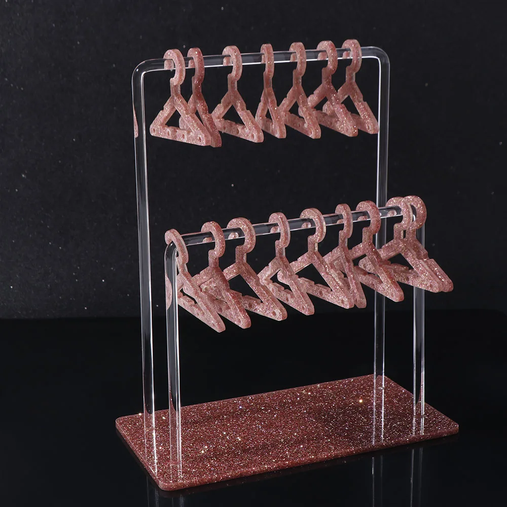 ジュエリーオーガナイザー 16 個ハンガー型ジュエリーホルダー取り外し可能な DIY ブラブライヤリングディスプレイラックアクリル透明
