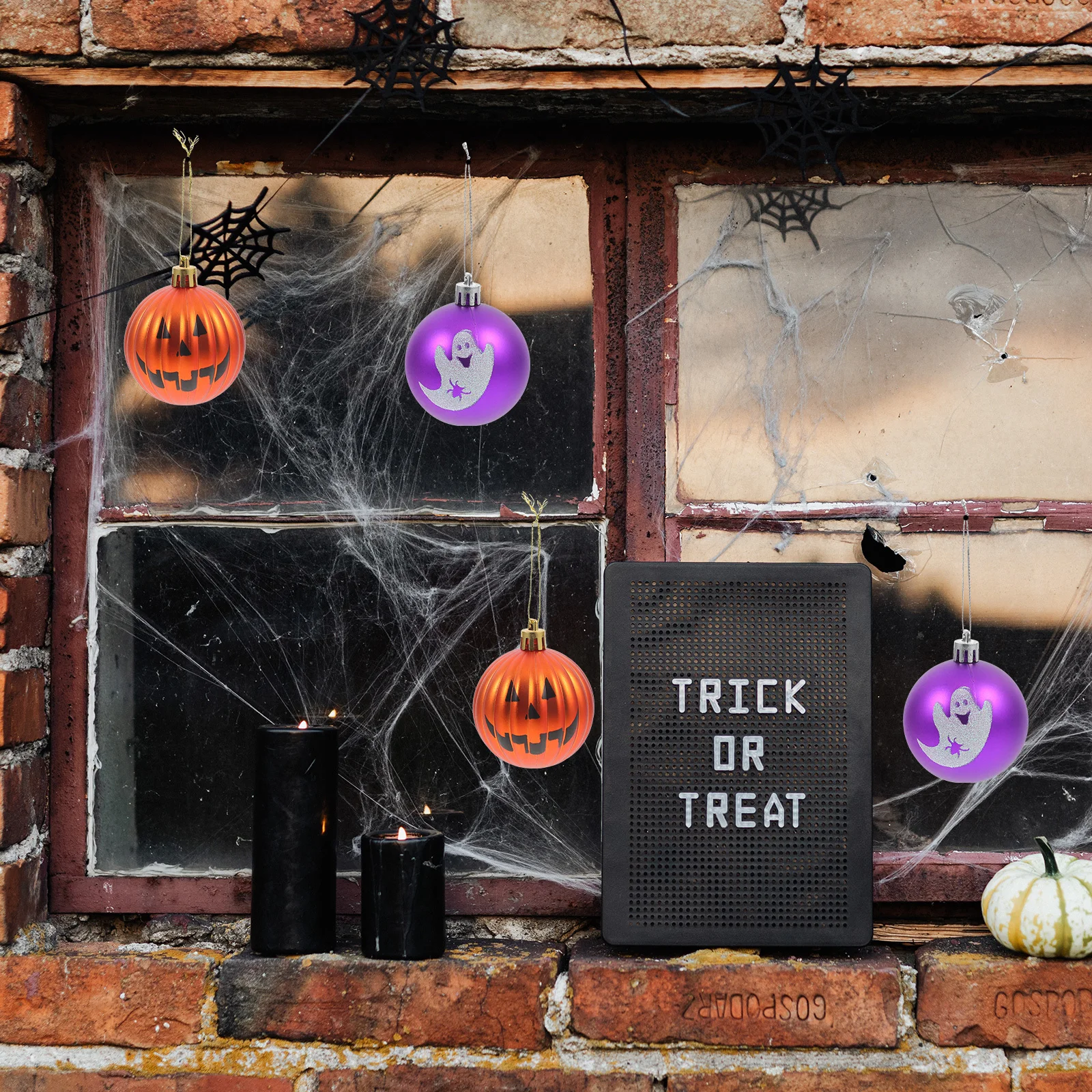 

6Pcs Halloween Ball Ornaments Halloween Hanging Balls for Party Decor Spooky Hanging Tree Decorations Party Supplies