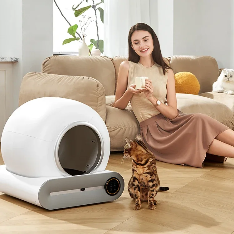 App wifi controle inteligente inteligente automático gato litt caixa auto limpeza grande animal de estimação seguro fácil de limpar