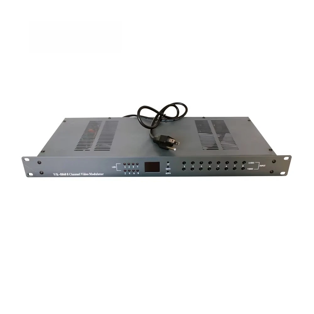 High Quality RF Output 8 Audio Video Input CATV 8 Agile Fixed Modulator UHF VHF