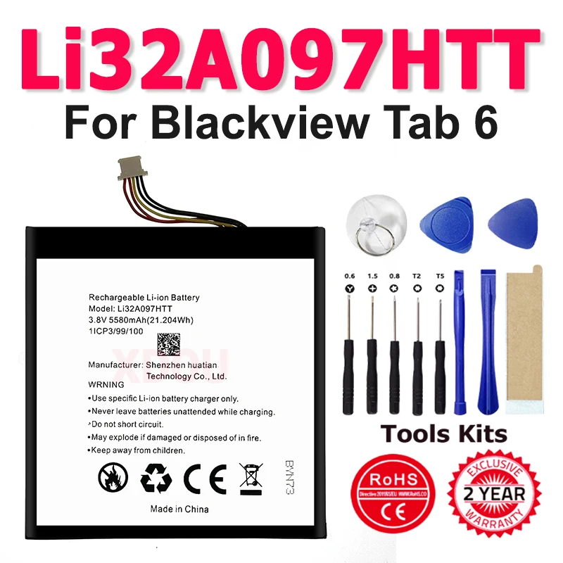 

100% новые сменные аккумуляторы емкостью 5580 мАч для Blackview Tab 6 TAB6, аккумулятор большой емкости для мобильного телефона + номер отслеживания