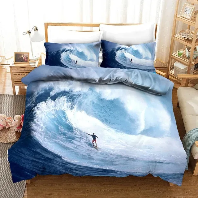 

Summer Surf Seaside Vacation Duvet Cover Blue Water Comforter Bedding Set For Adults Queen Size 3d Quilt Bed Set Linening Bed