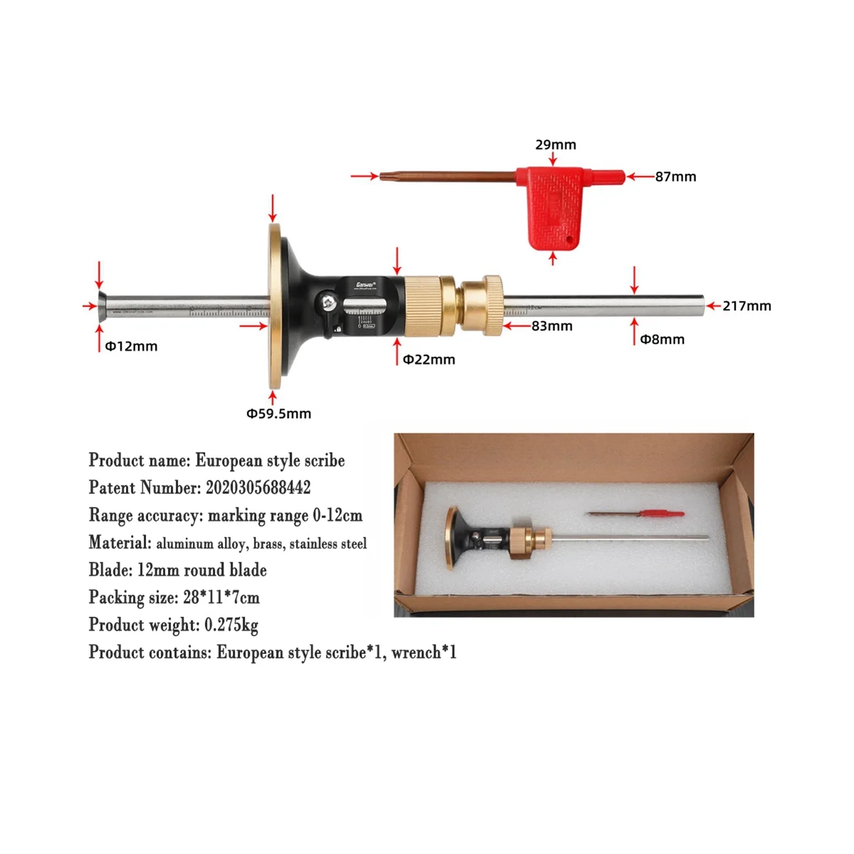 Outil de traçage de ligne parallèle, jauge de traçage de tenon, réglage fin, travail de calcul