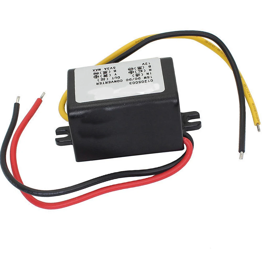 

DC-DC8-23V Car Buck Power Supply Plastic S-type CPT Waterproof 12V to 5V 3A Potting Tape Protect 15W Converter