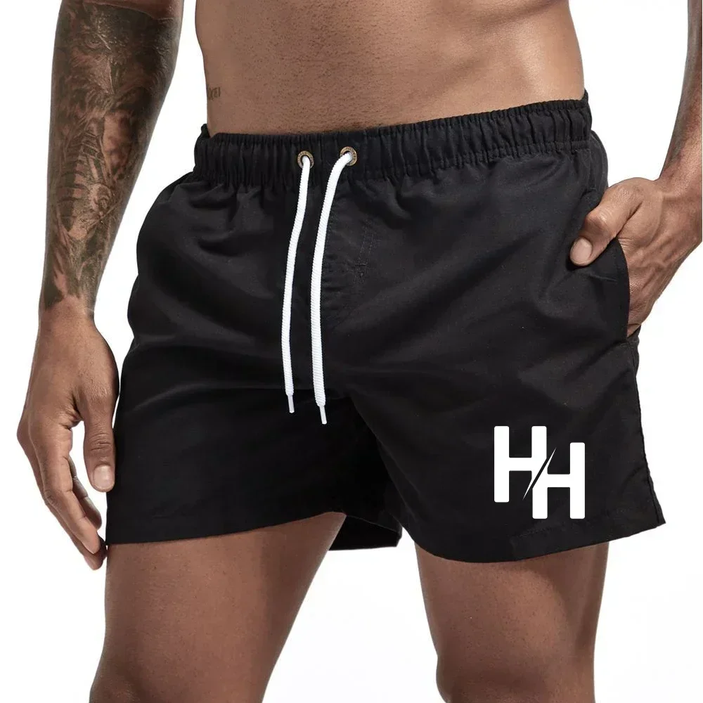 Calção de praia casual masculino, calção de corrida masculino, calça curta fitness, moda praia de bolso, verão, impresso, ginásio, legal, 2024