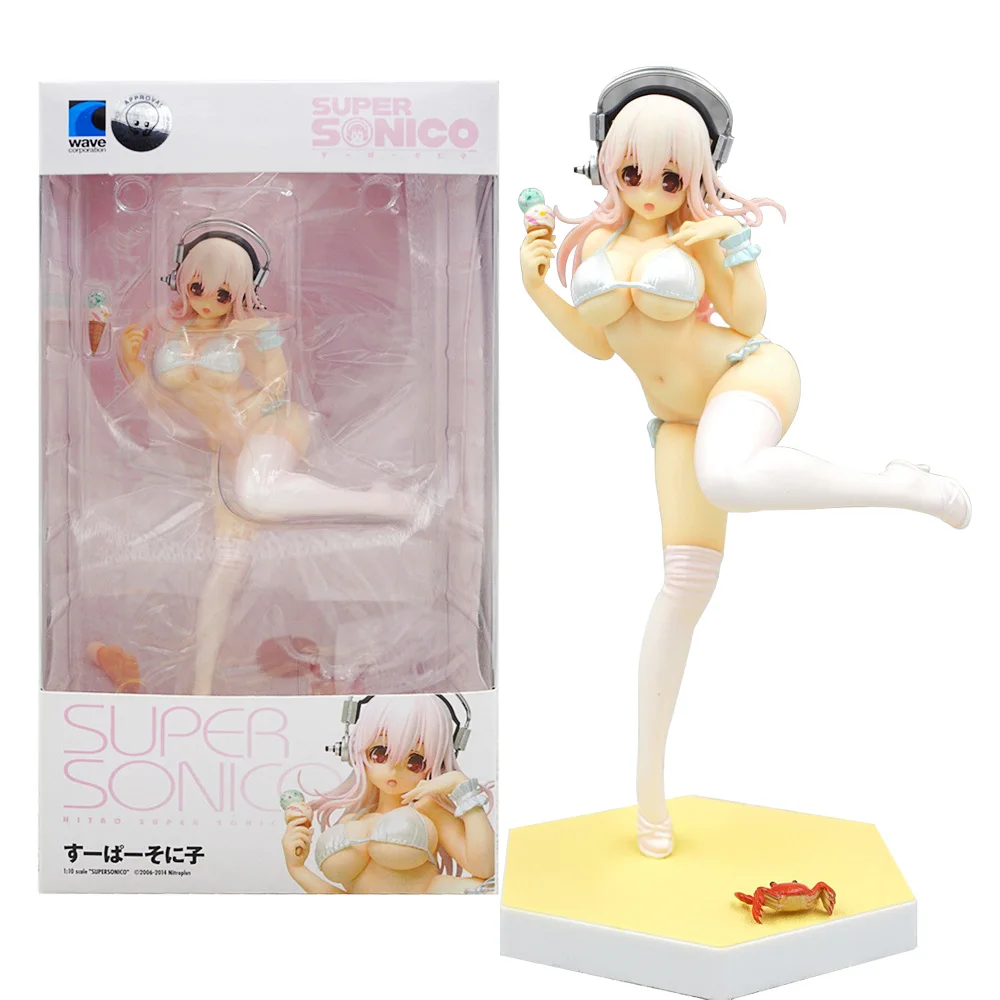 

16CM Anime SUPER SONICO Beach Queens Series Toy1/10 Special Ver Swimsuit Standing Model Toy Gift Collection Aciton Figure PVC
