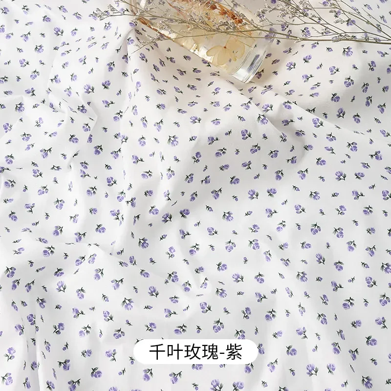 0.5 متر/2 متر النمط الريفي القطن الخالص الصغيرة الأزهار المطبوعة النسيج لخياطة فساتين القماش الزخرفية اليدوية DIY بها بنفسك الملابس الأقمشة