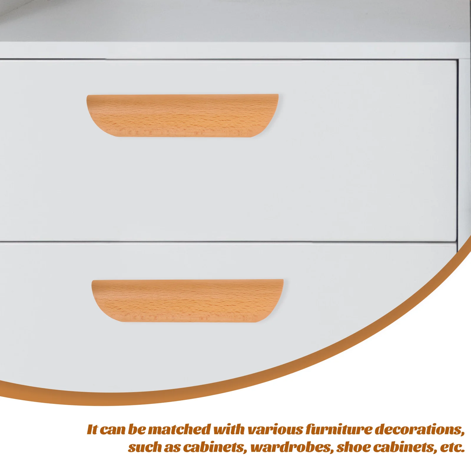 

6Pcs Semicircle Wood Drawer Pull Handles Smooth Surface Cabinet Handles for Cupboards Dressers Wardrobes Drawer Pulls