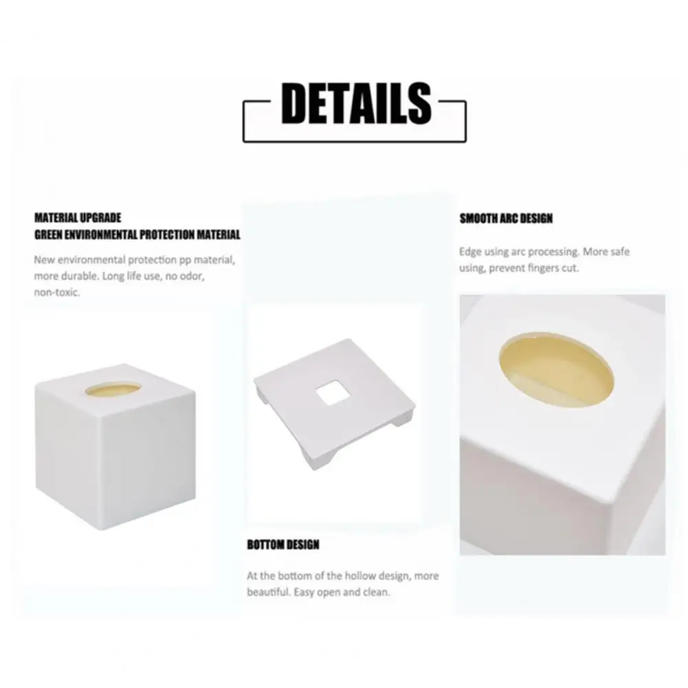 Paper Box Tissue Holder Top Opening Tissue Holder Elegant Square Tissue Box Cover with Oval Opening for Vanity for Bedroom