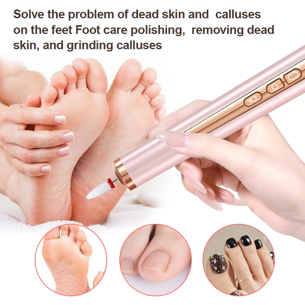 Electric Nail Drills with UV Nail Lamp 9 Speeds Adjustable Portable Mini Manicure Drill for Manicure Pedicure Nail Gel Remover