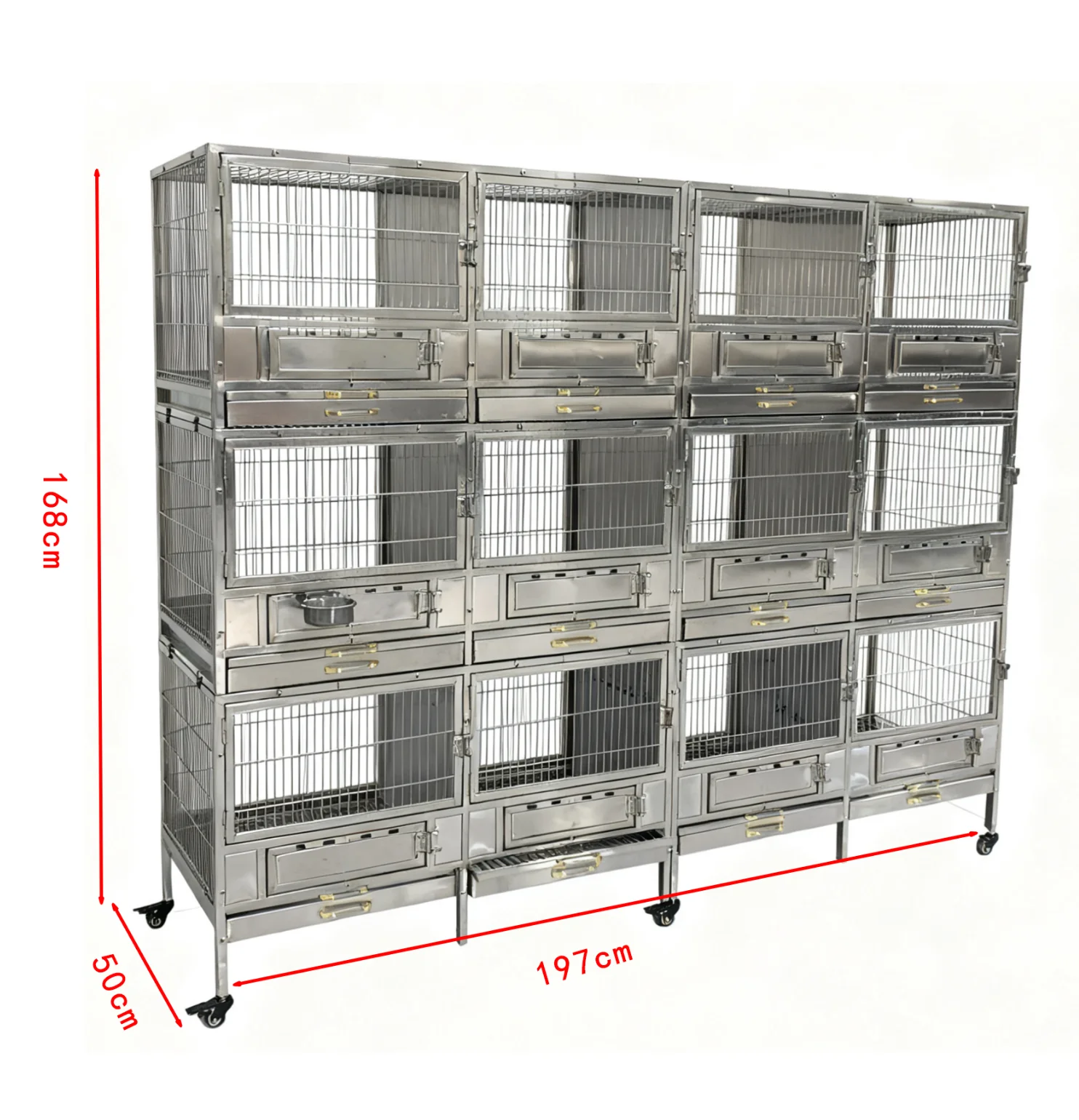 Three Layer Stainless Steel Rabbit Animal Cage With Drawer Toilet For Easy Cleaning Simple And Hygienic House