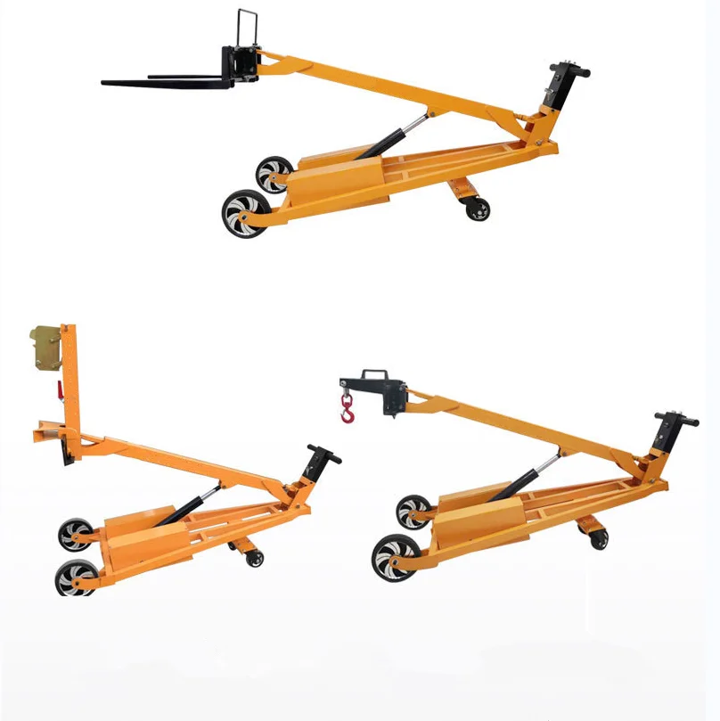 Multi-Functional electric forklift for carry oil drum foldable carrier trolley portable forklifts with hook