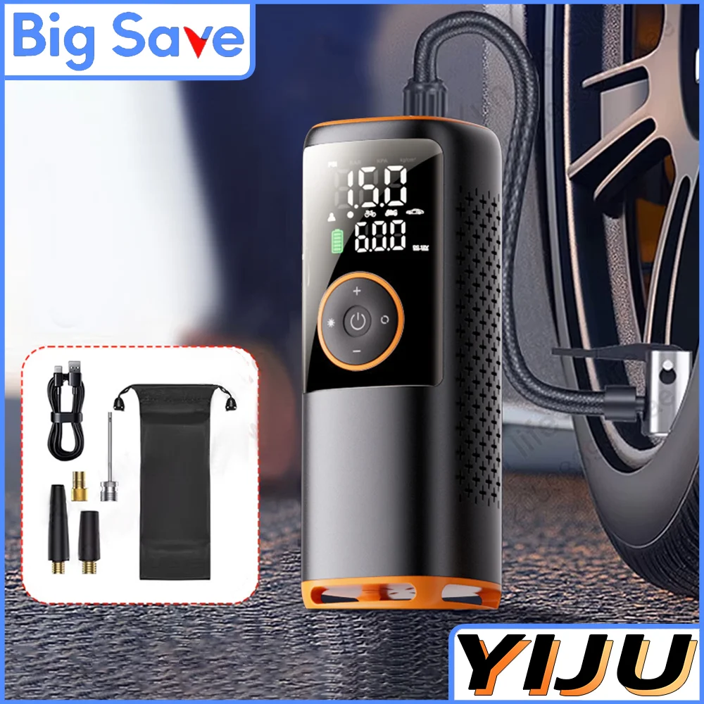 

Портативный воздушный компрессор 160PSI, насос для накачивания шин, 120 Вт, автомобильный воздушный насос для шин с цифровым манометром, накачка шин