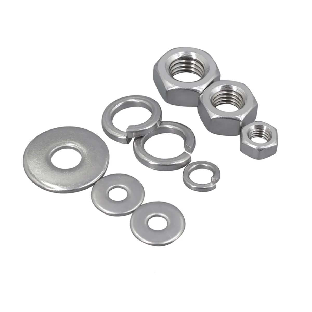 316SS Outer Hexagon Nut Flat Washer Spring Washer Set Combination M2-M36