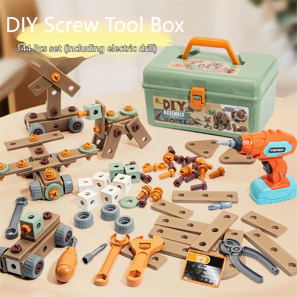 Children's pretend play toys simulation repair tools baby hands-on screw disassembly assembly tool box educational toy gift