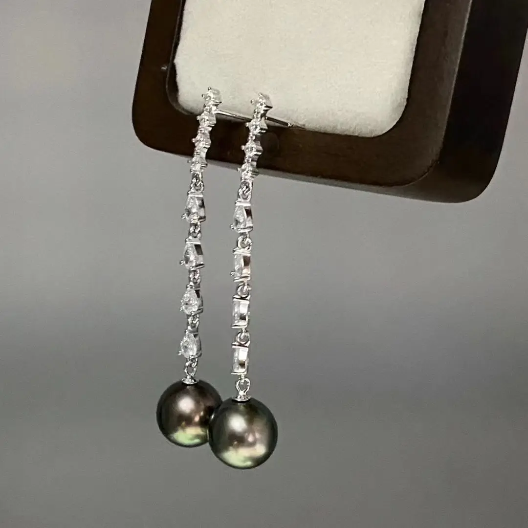 

Wholesale S925 Sterling Silver Earrings Mount Findings Settings Base Mounting Parts Accessory for 9-11mm Pearls 5 pairs/lot
