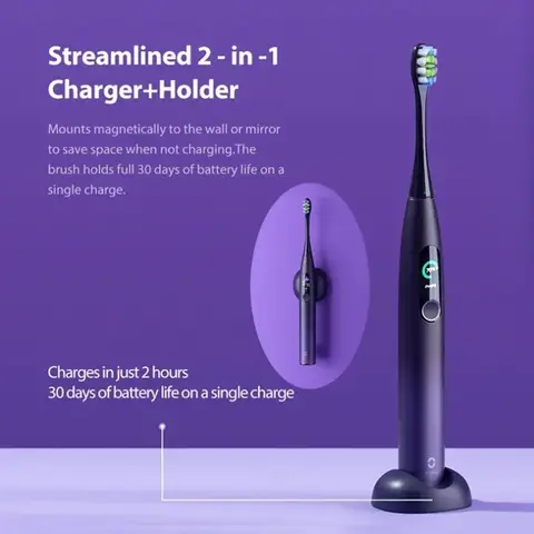 Oclean X Pro Sonic Electric Tandborste Whitening Tandrengöring Vibrator Trådlös Laddning 40 Dagar Fungerar Smart App Ultraljudskontroll QH2 10 best sales Oclean Original - №7