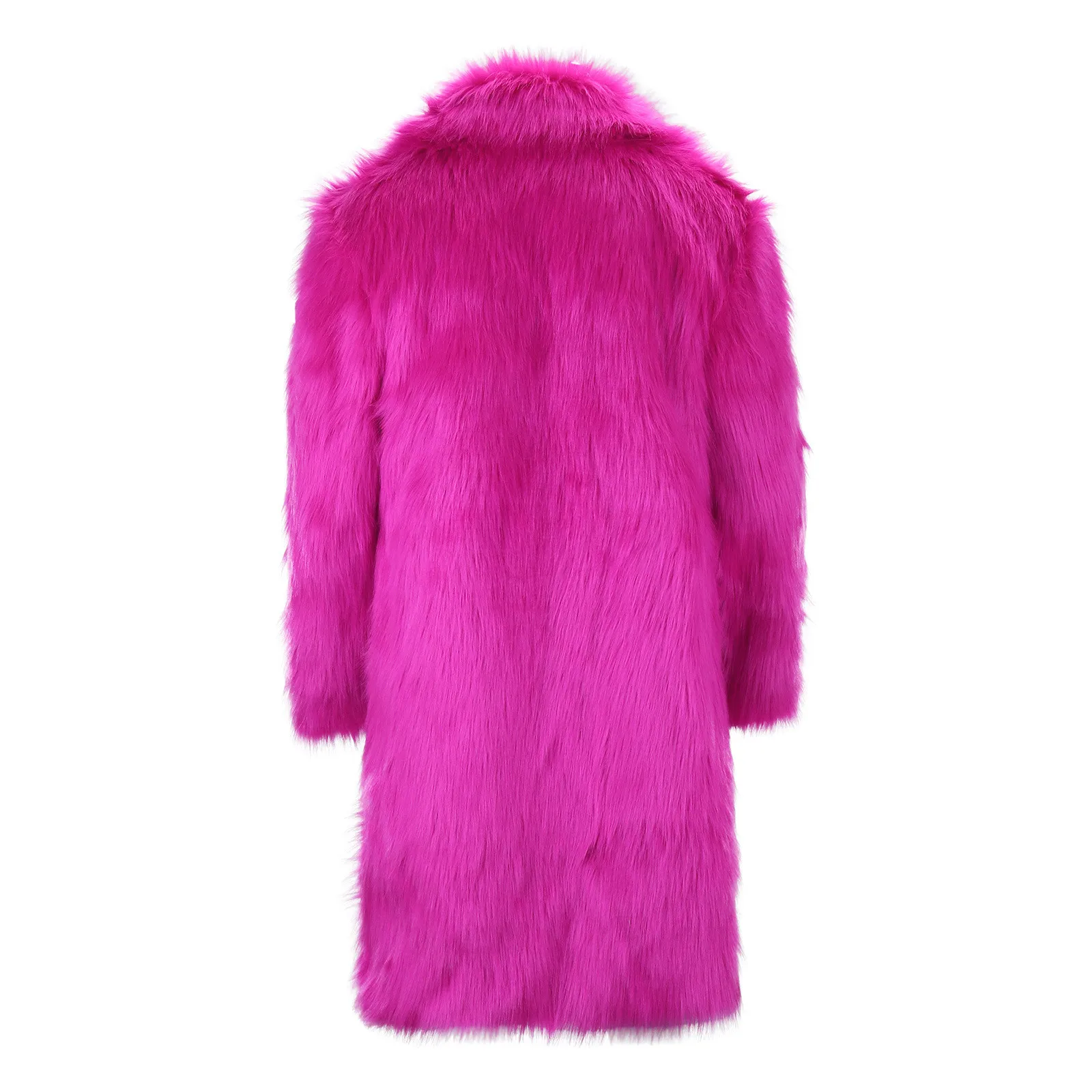 Fashion Super Long Faux Sheep Fur Trench Coat for Men Solid Lapel Fluffy Faux Fur Jackets Men 2024 Winter Clothes Outwear