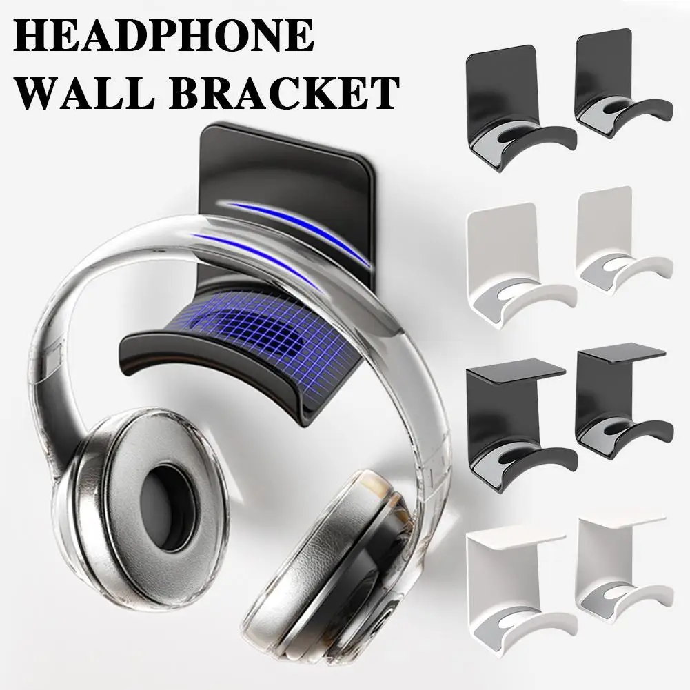 Adhensive Plastic Wall Mount Hanger Under Desk Headset Rack Holder Universal Headphone Headset Stand Hanger Dropshipping