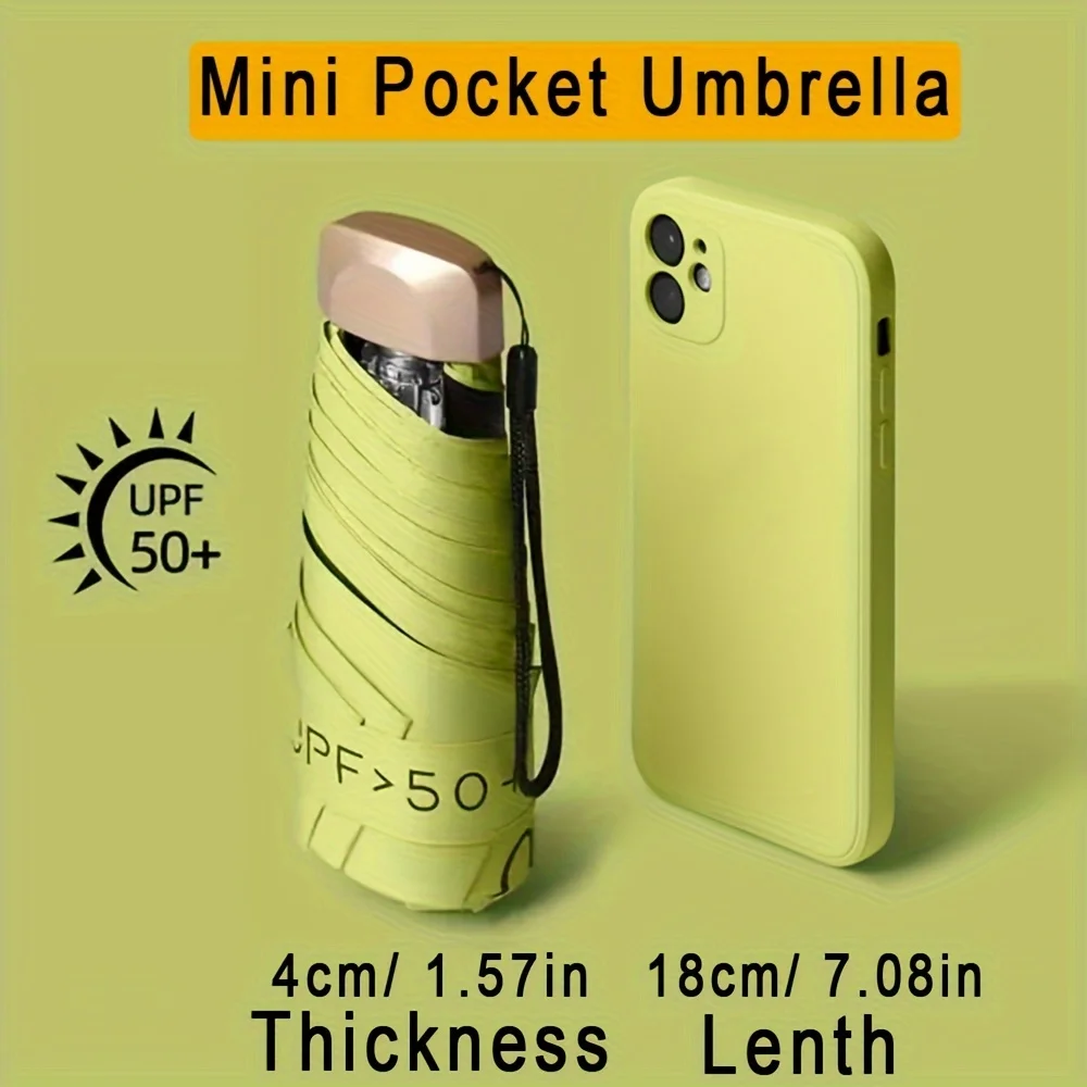 Mini Sun Parasol Small Folding Umbrella Rain Fashion Anti-UV Waterproof Portable Pocket Travel Umbrellas Gift for Women Girls