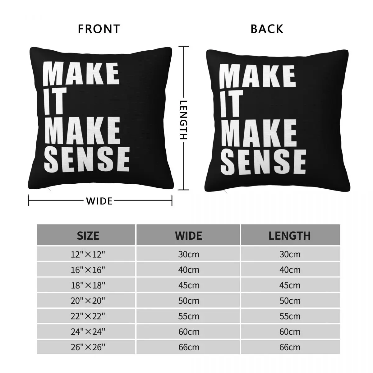Make It Make Sense Square Pillowcase Polyester Linen Velvet Printed Zip Decor Home Cushion Cover
