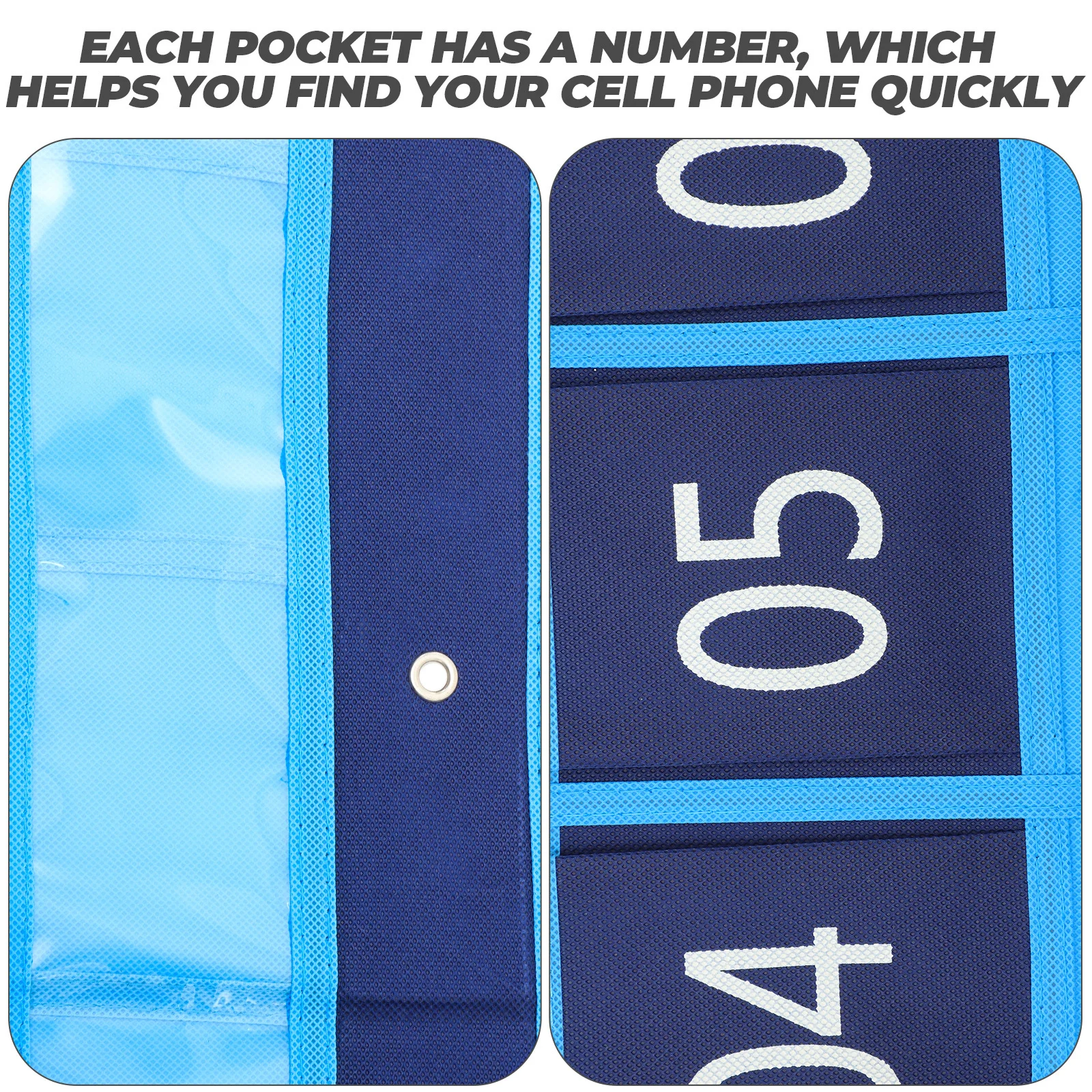 

1pc Phone Storage Hanging Organizer Cloth Iron Frame Numbered Pockets Wall Mount Cell Phone Holder Bag For Classroom