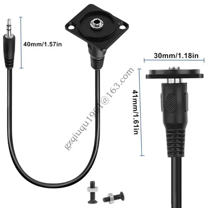 TRS 3,5 мм панель монтажный звуковой адаптер 3,5 мм TRS Самец/самка к женскому монтажу с коротким кабелем TRS 1/8 Стерео H05A