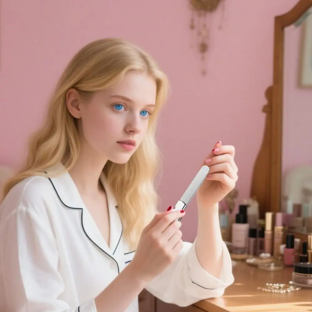 

Двусторонние пилочки для ногтей, толстые с брелоком-крючком, полоска для полировки ногтей, инструменты для ухода за ногтями из нержавеющей стали