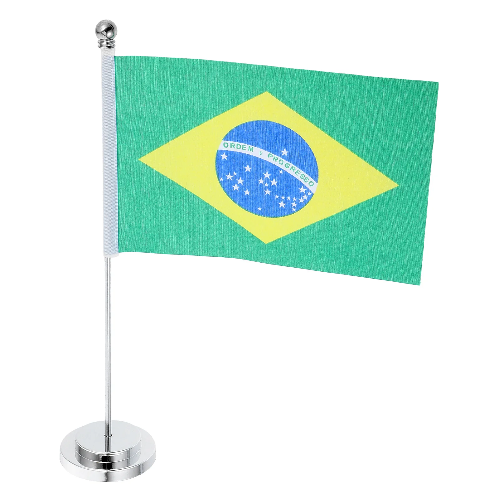

Brazil Desktop Flag with Stable Base Reusable Easy to Clean Small Size Ideal for Restaurant Hotel Carnival Decorations Table Top
