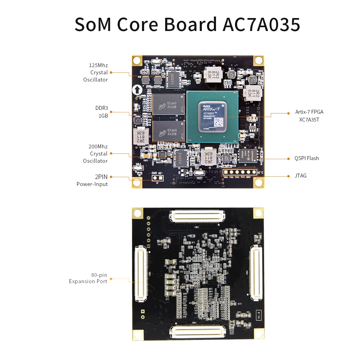 Imagem -03 - Alinx Ax7a200 Xilinx Artix7 Xc7a200t Fpga Placa de Desenvolvimento a7 Soms Xc7a 200t Sfp Pcie