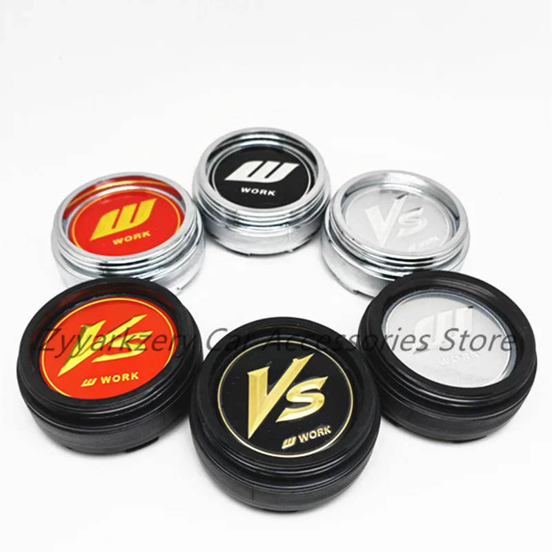 4pcs 60mm 56mm VS W Work Car Center Caps Wheel Hubcaps  Rims Protective Hubcaps Cover Emblem Badge Auto Styling Accessories