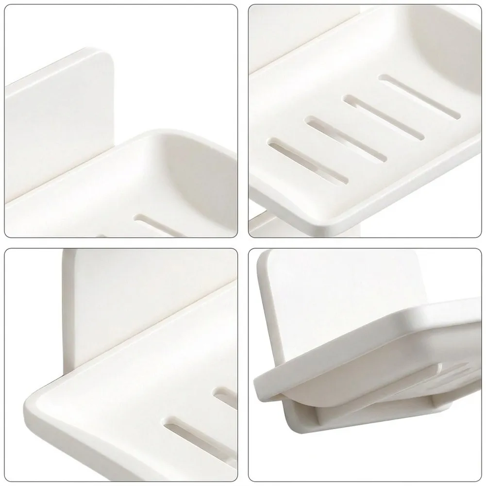 3 Piece Aluminum Wall Mount Soap Dish for Bathroom Featuring Rust Resistant Construction and Efficient Water Drainage