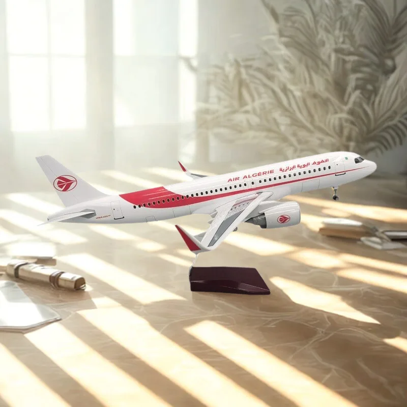 47cm Scale A320neo Air Algerie Air-bus Plane Model Kit Diecast Airplanes Decoration Resin Aircraft With Landing Gear Birthday