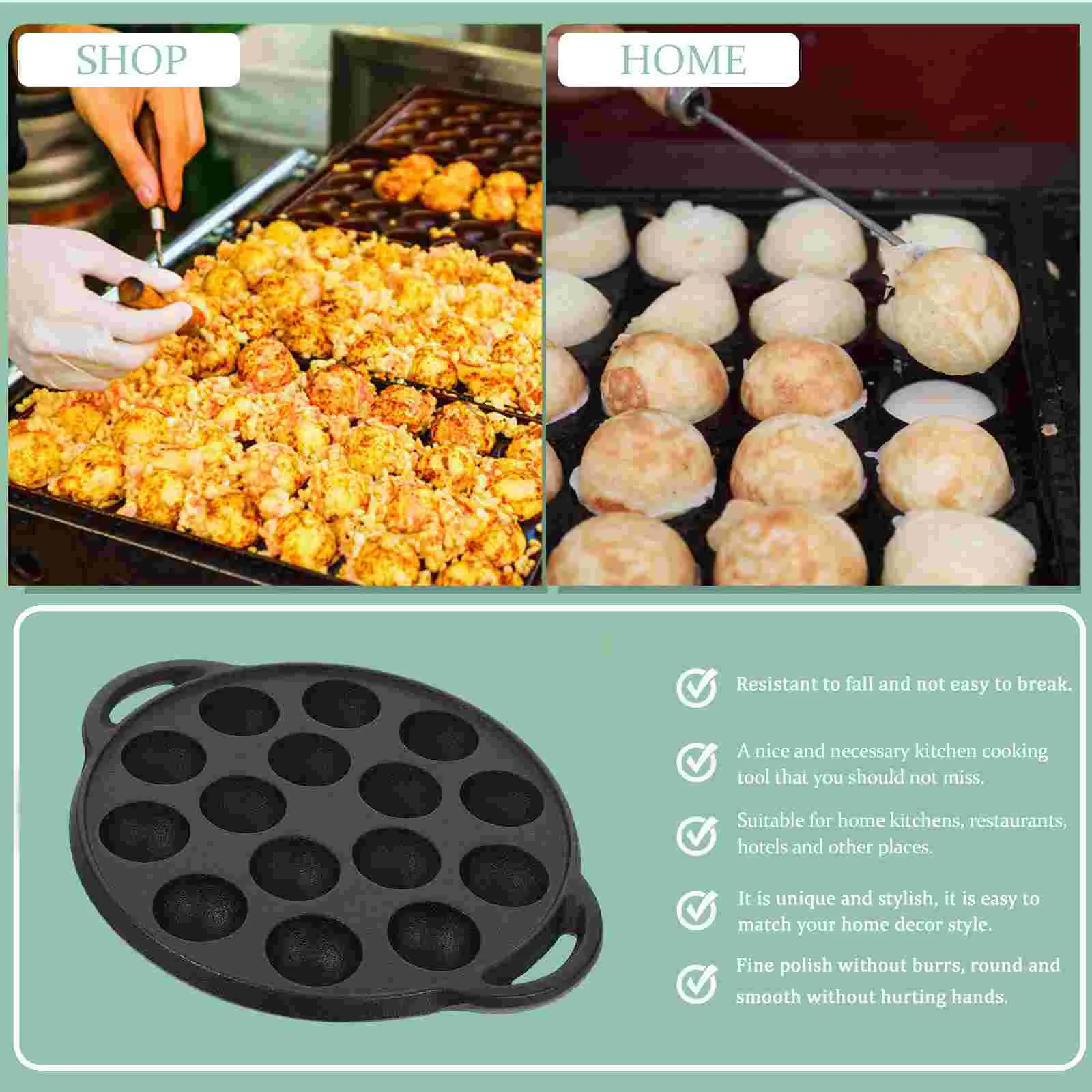 Snail Wok Cooking Pan Multi-purpose Thick Frying Thickened Casting Meatball Multi-function Pans