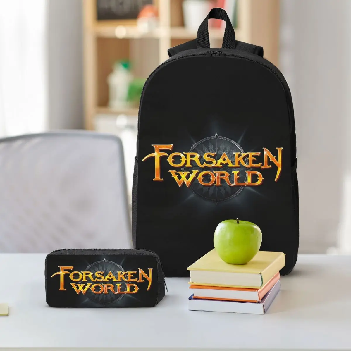 3Pcs Forsakens World Video Game Backpack Set for Children Pen Bags Bookbag Sets with Lunch Box For School Students Daypack