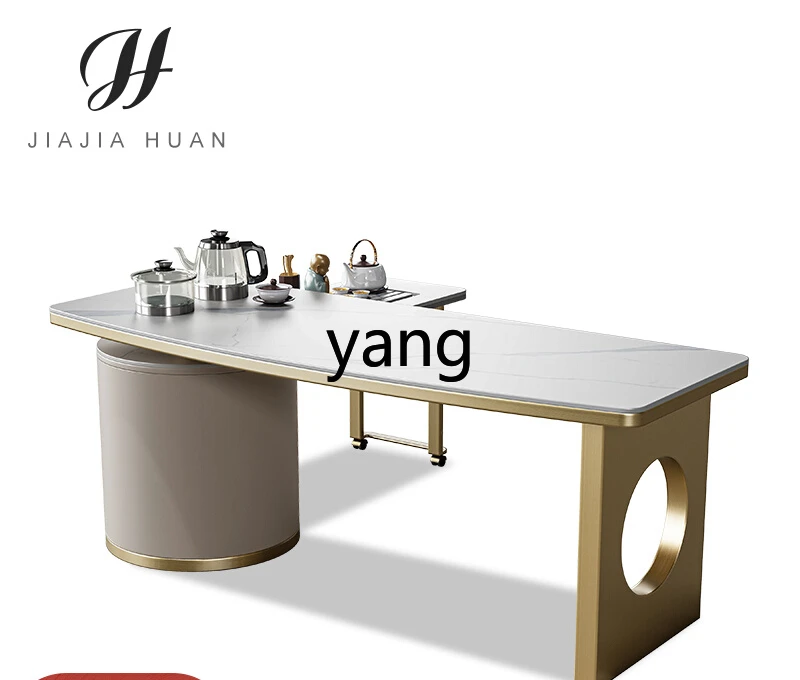 CCL tea table corner special-shaped tea brewing Kung Fu stainless steel rock slab tea table furniture