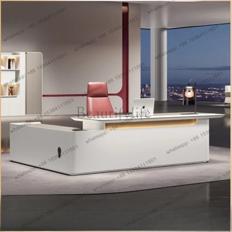 LJY Luxury Furniture modern Workstation Table  And Chair Work Accessories Computer With Storage Office Desks Cheap Executive Des
