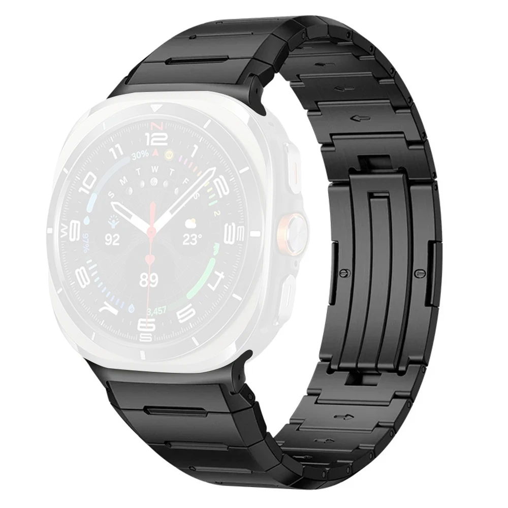 

Ремешок из титанового сплава для Samsung Galaxy Watch8 Classic 46 мм/Watch8 44 мм/40 мм Сменный ремешок для часов - черный