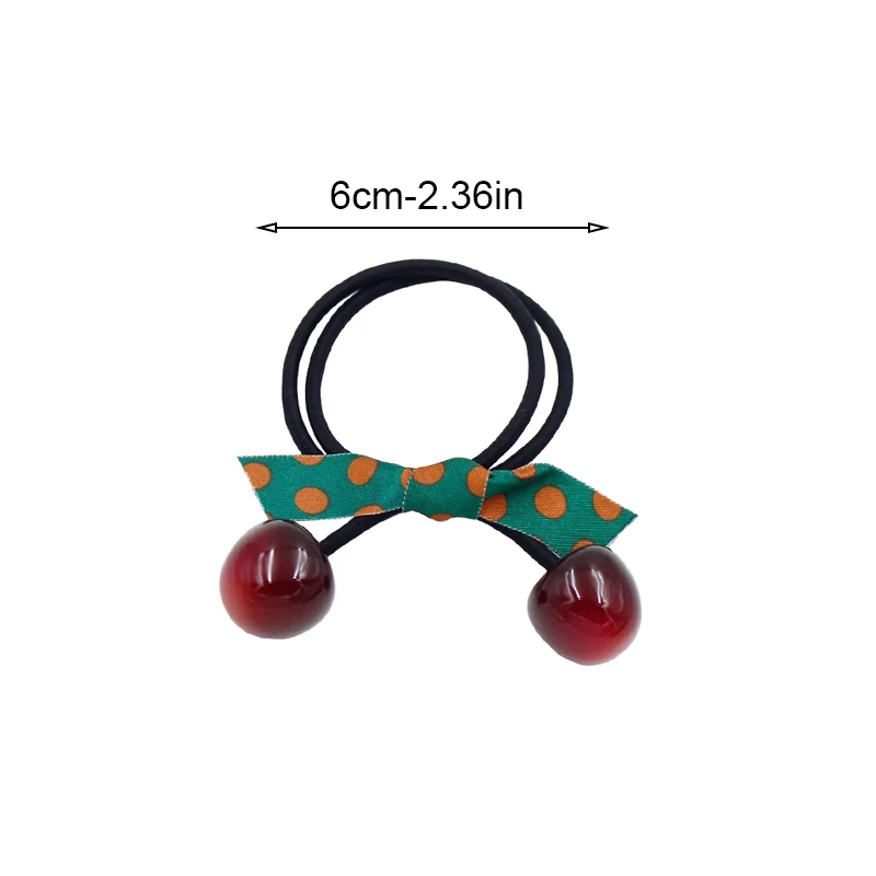 مجموعة إكسسوارات للشعر على الطراز الكوري مكونة من 3 قطع من أربطة وخواتم مطاطية للشعر على شكل فيونكة كرزية وإكسسوارات رأس بسيطة للنساء والفتيات