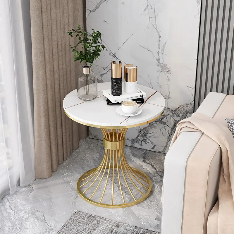 Nordic Marble round side table living room furniture sofa corner small tables balcony luxury coffee Desk INS bedside cabinet