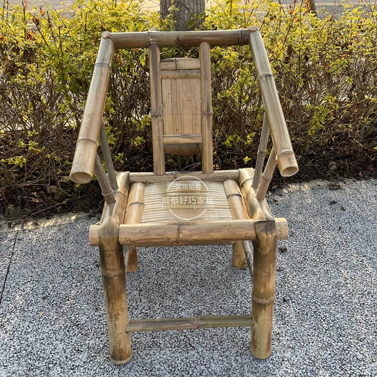 Bamboo chair teahouse armchair old-fashioned back chair household bamboo chair stool teahouse, homestay agritainment bamboo chai