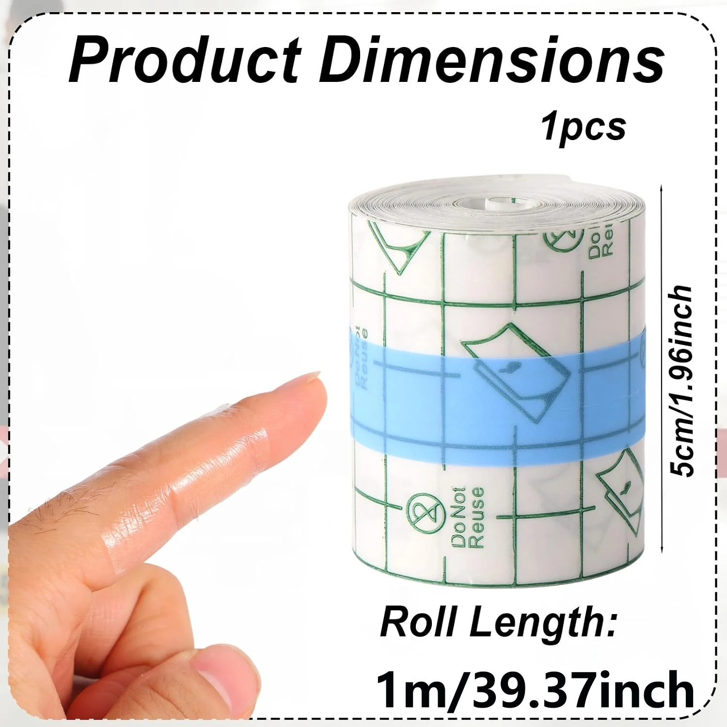 1 Roll Transparent Self-adhesive Tape Pu Material Bandage Portable Finger Protector Anti-friction Sticker For Bathing Daily Use