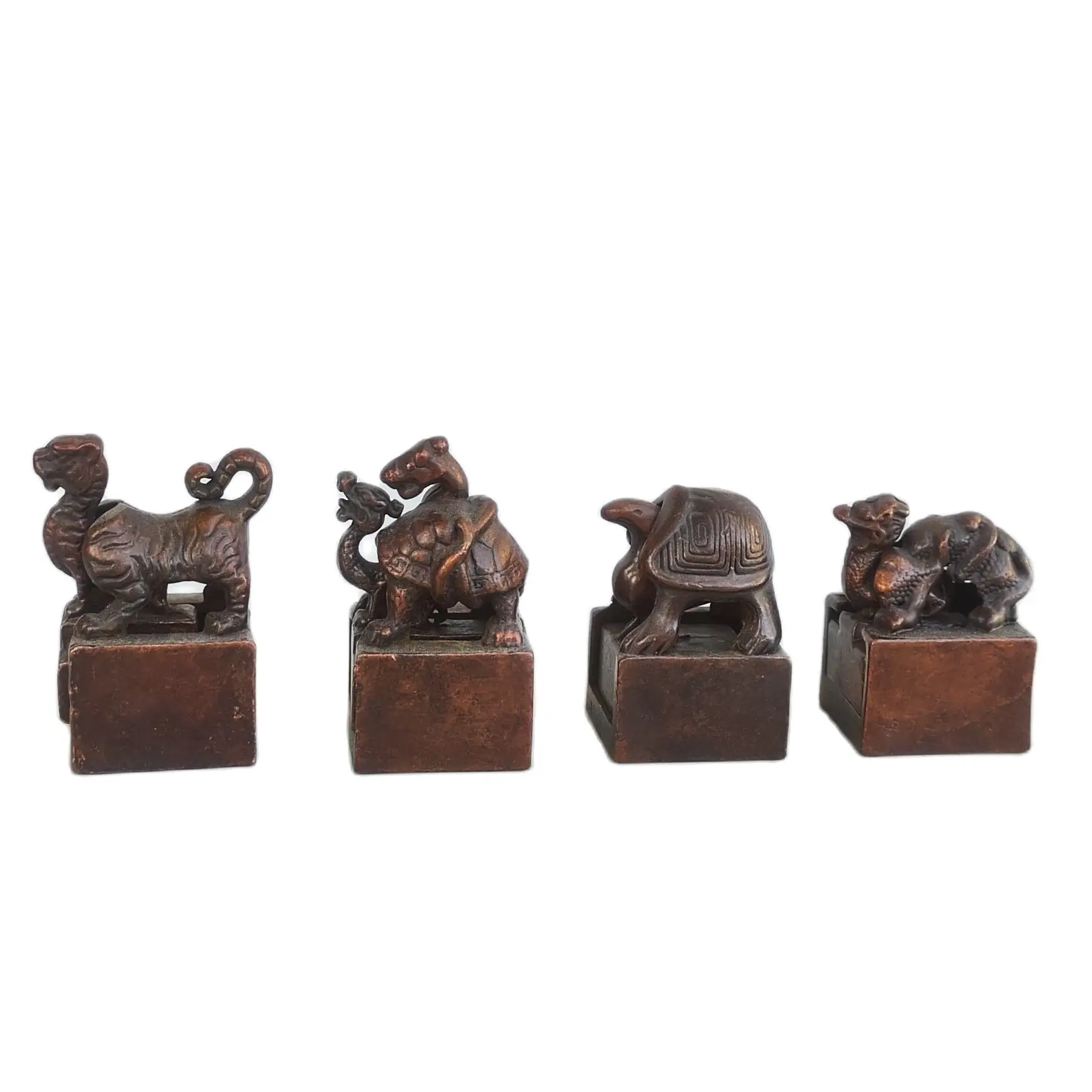 

Bronze Tiger, Dragon, Turtle, Dragon Turtle, Snake, Statue Animal Abstract Art Sculpture Stamp Antique Collection Figurine Craft