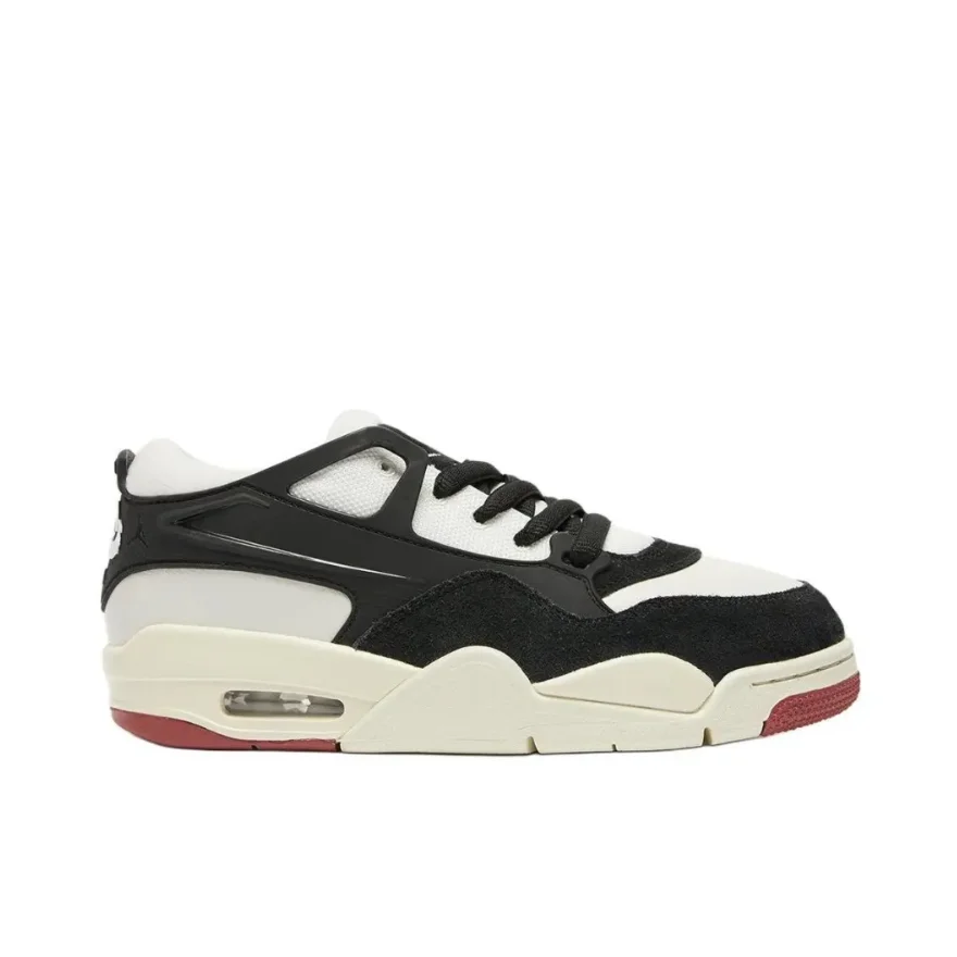 Nike Air Jordan 4 RM low Men's Comfortable Wearable Basketball Shoes Classic Retro Casual Shoes Black and White Colors