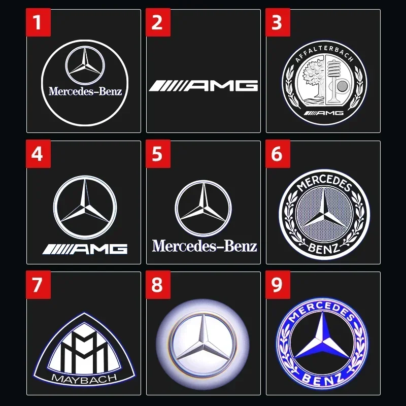 

Car Sticker 2PCS Car Door Projector Lamp LED Welcome Lights For Mercedes Benz GT W203 W204 W221 MABACH S Class C207 A207 W240 W2