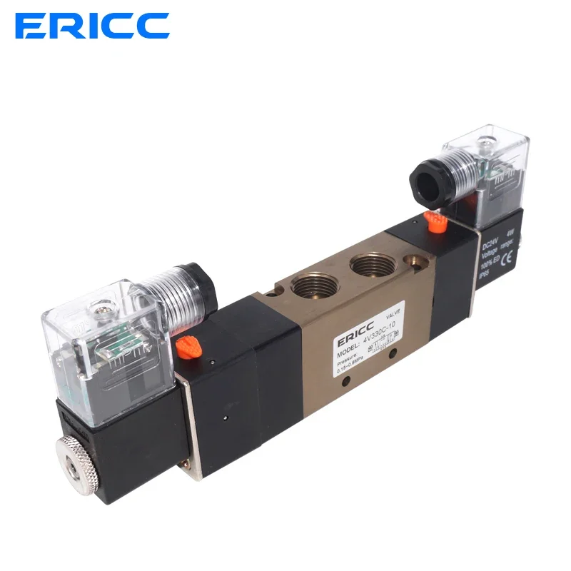 4V330C.E.P-10 5Way 3Position Dual Solenoid Pneumatic Air Valve 3/8