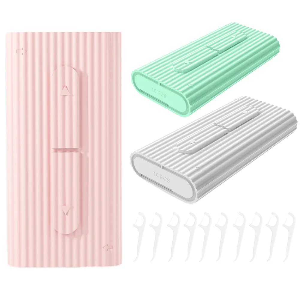 

10pcs/box Portable Floss Toothpick Box Toothpick Floss Storage Box Outdoor Camping Interdental Teeth Cleaner Oral Cleaning Tool