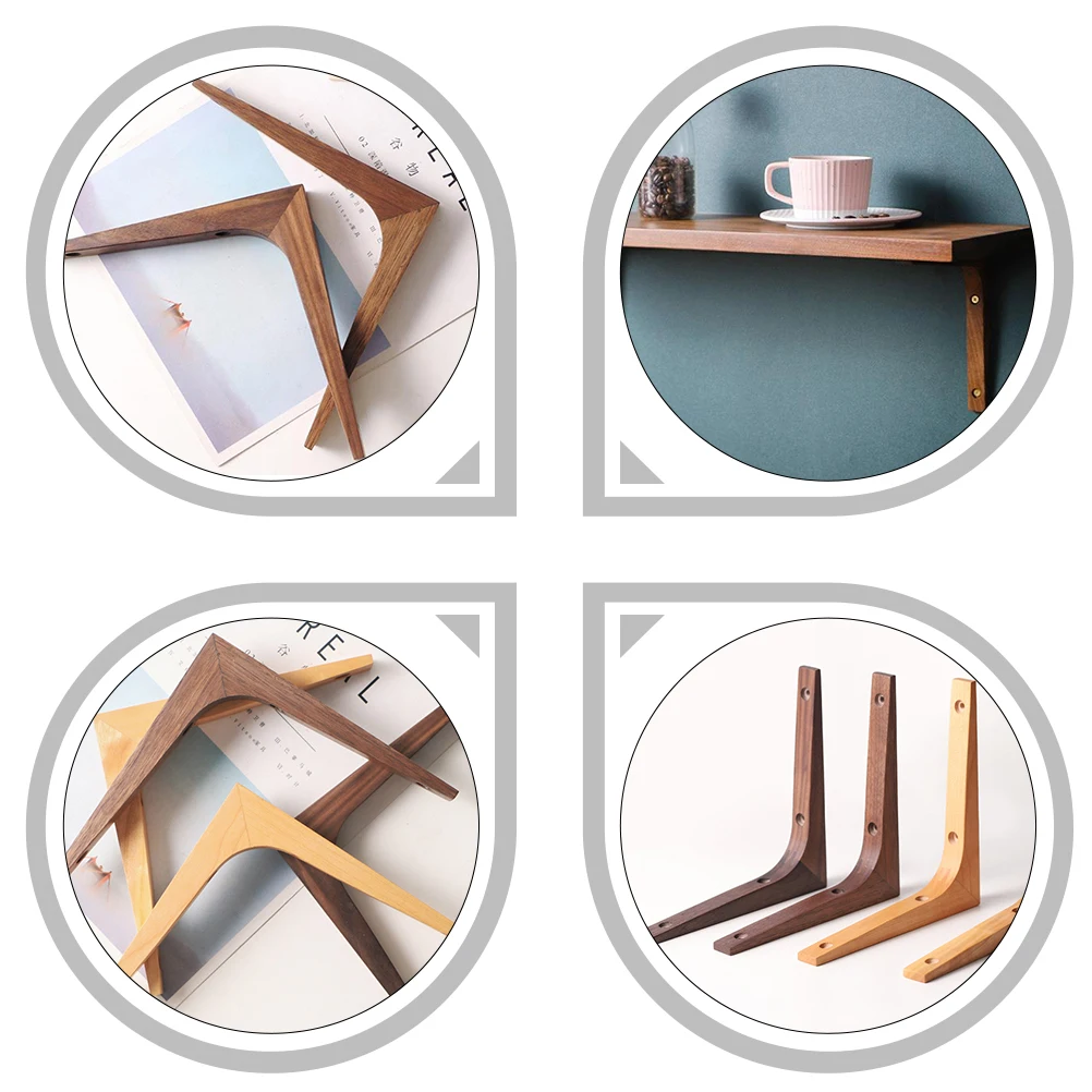 

2 Pcs Fixed Compartment Bracket Durable Wall Shelf Supports Long Term Use Easy Install Wooden Shelf Brackets Decorative Plant
