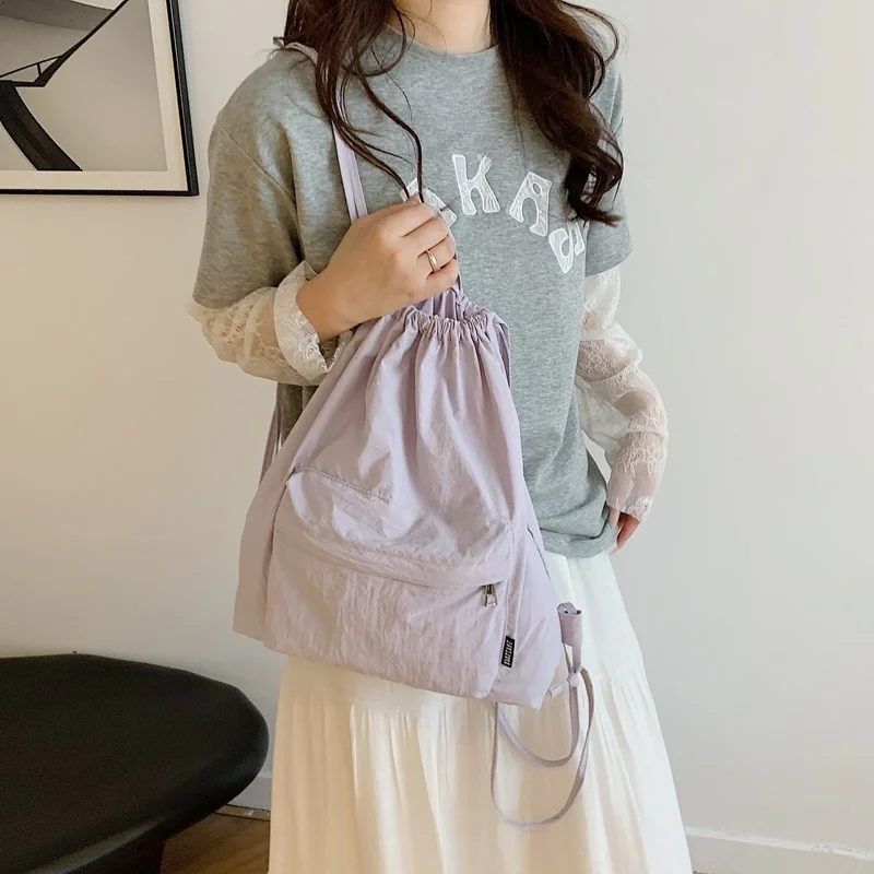 

2025 New Double oulder Bag Women Casual Commuter Bag Student Versatile Handbag Soft Fabric Mild Waterproof Vertical Square ...