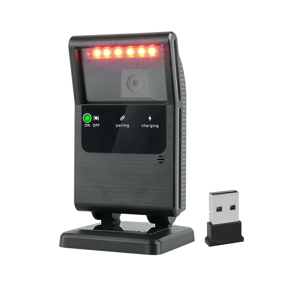 

XB-868RB Wireless 2.4G High Speed 1D 2D Desktop Barcode Scanner QR Code Scan Reader for Supermarket